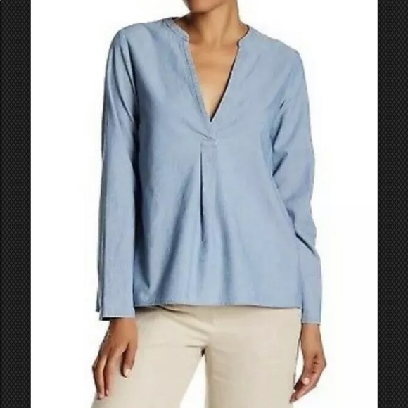 Theory ofeliah Chambray Split Back Shirt- NWT! - Picture 1 of 3